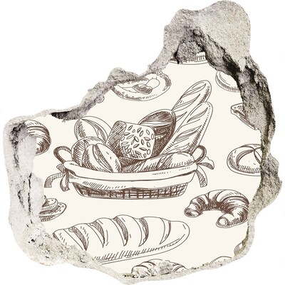 Samolepící díra na stěnu Košík s chlebem