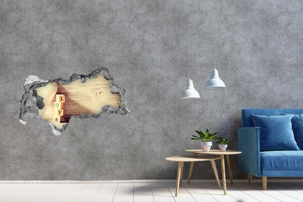 Samolepící nálepka Láska v rozbité zdi