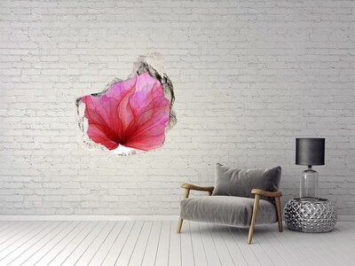 Samolepící díra na stěnu Růžový květ