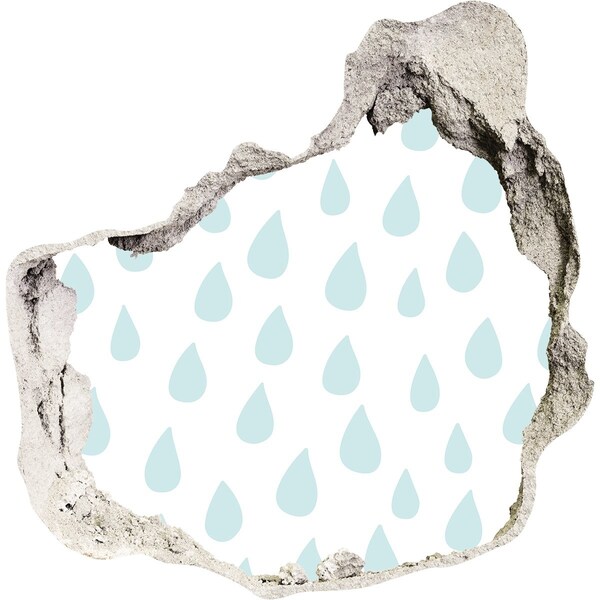 Samolepící díra na stěnu Dešťové kapky za zdí