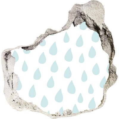 Samolepící díra na stěnu Dešťové kapky za zdí