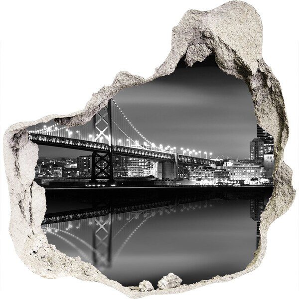 Samolepící díra na stěnu Most Golden Gate v noci