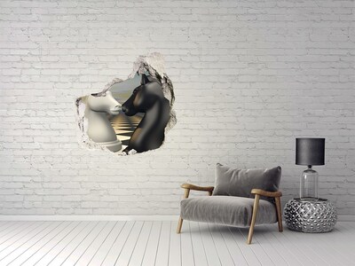 Samolepící díra na stěnu Šachová konfrontace