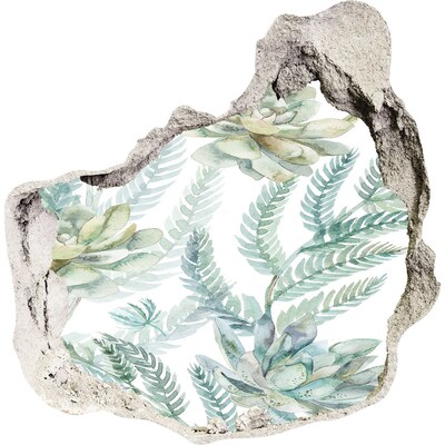 Nálepka 3D díra na zeď Zelená oáza v betonu