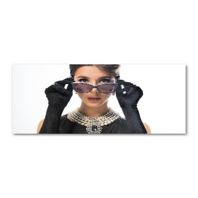 Foto obraz akrylové sklo Žena s brýlema