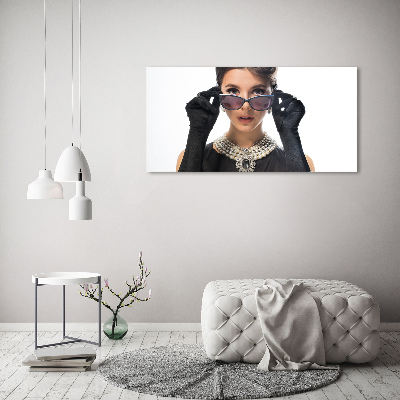 Foto obraz akrylové sklo Žena s brýlema