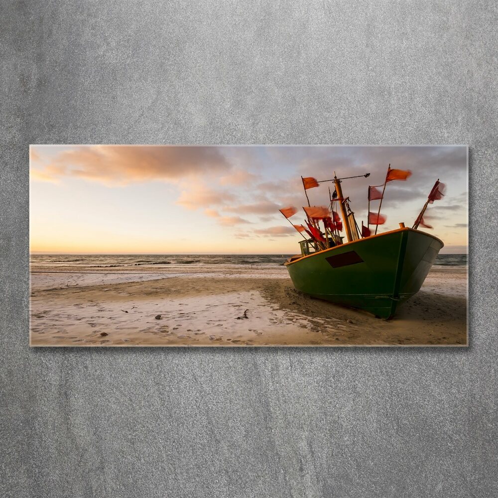 Foto obraz akrylové sklo Rybářská loď pláž