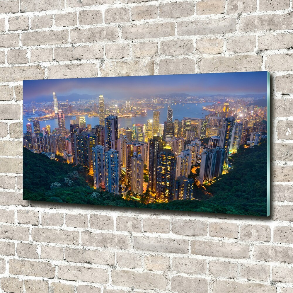 Foto obraz akryl do obýváku Noční Hongkong