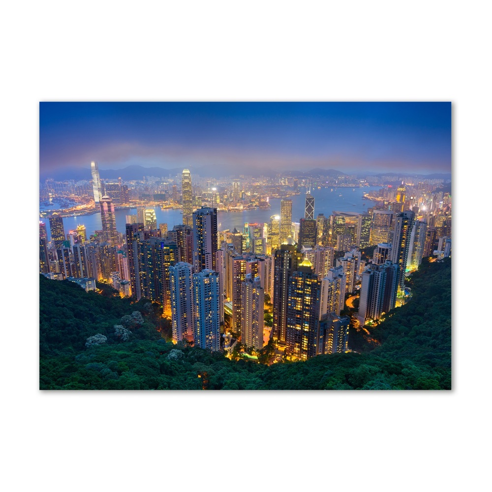 Foto obraz akryl do obýváku Noční Hongkong