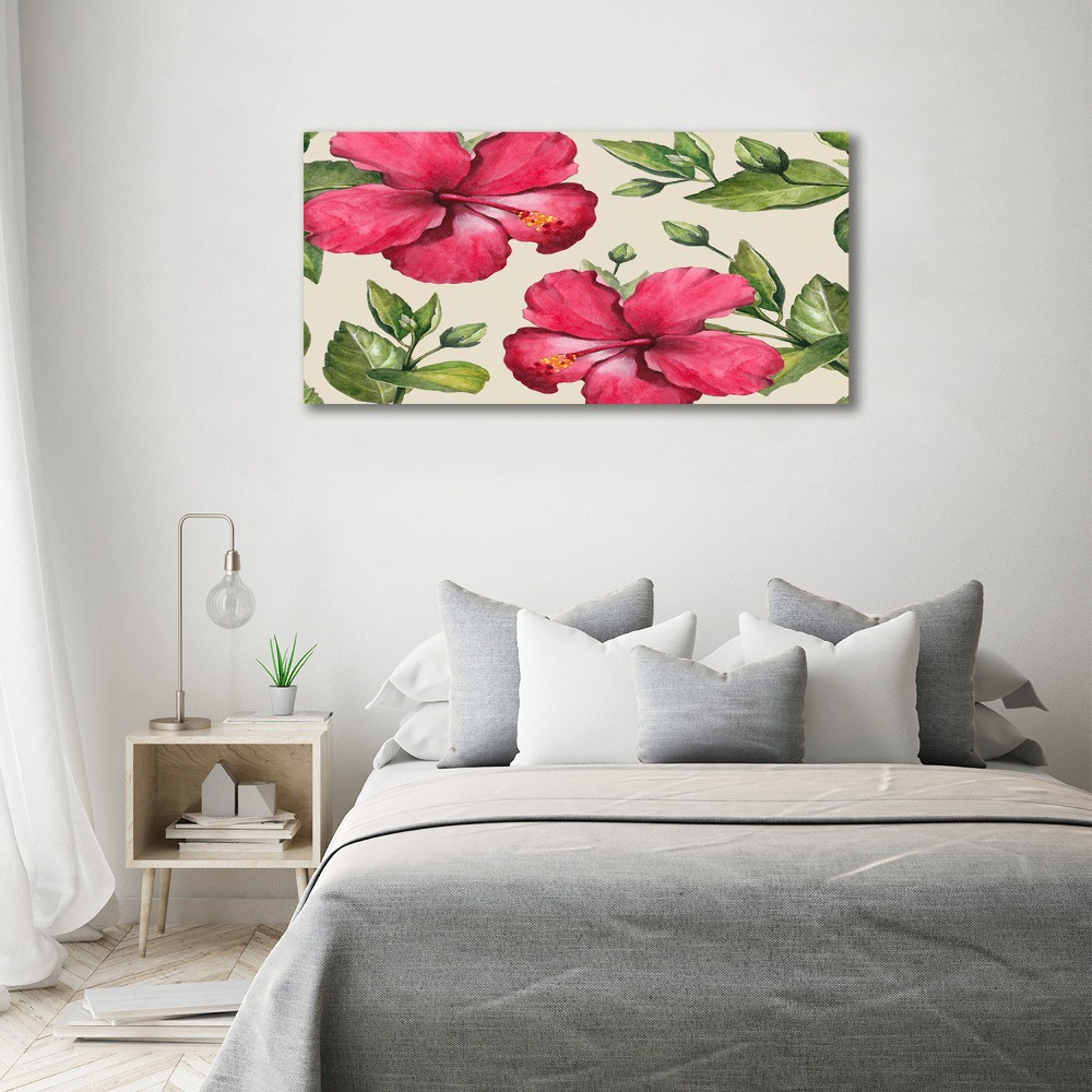 Foto obraz akryl do obýváku Růžový hibiskus