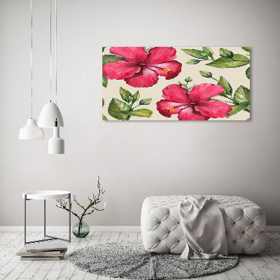 Foto obraz akryl do obýváku Růžový hibiskus