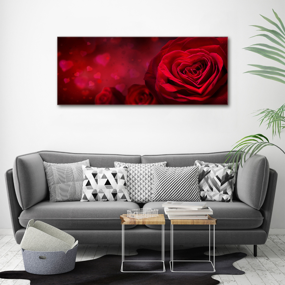 Foto obraz akryl do obýváku Červená růže srdce