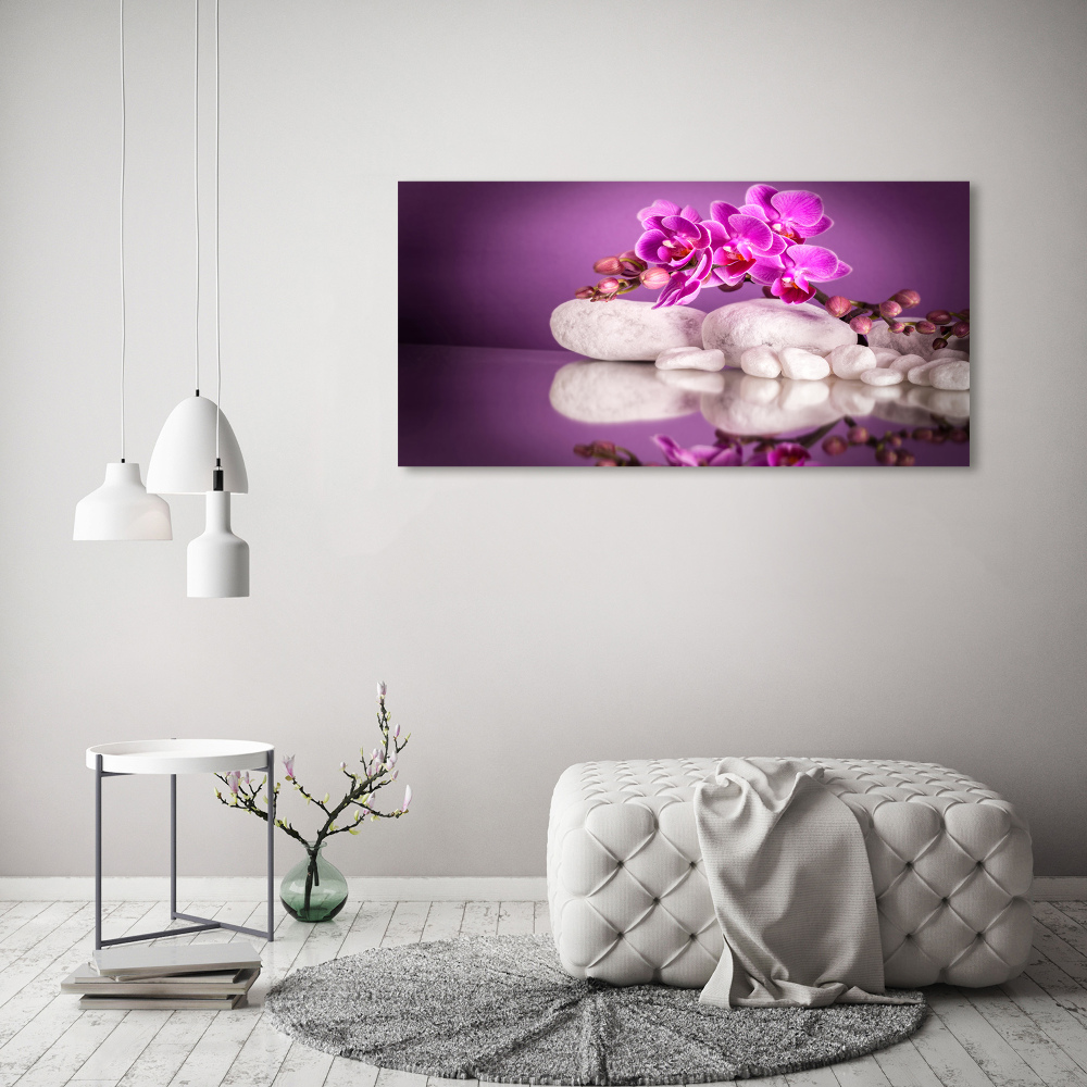 Moderní obraz fotografie na akrylu Růžová orchidej