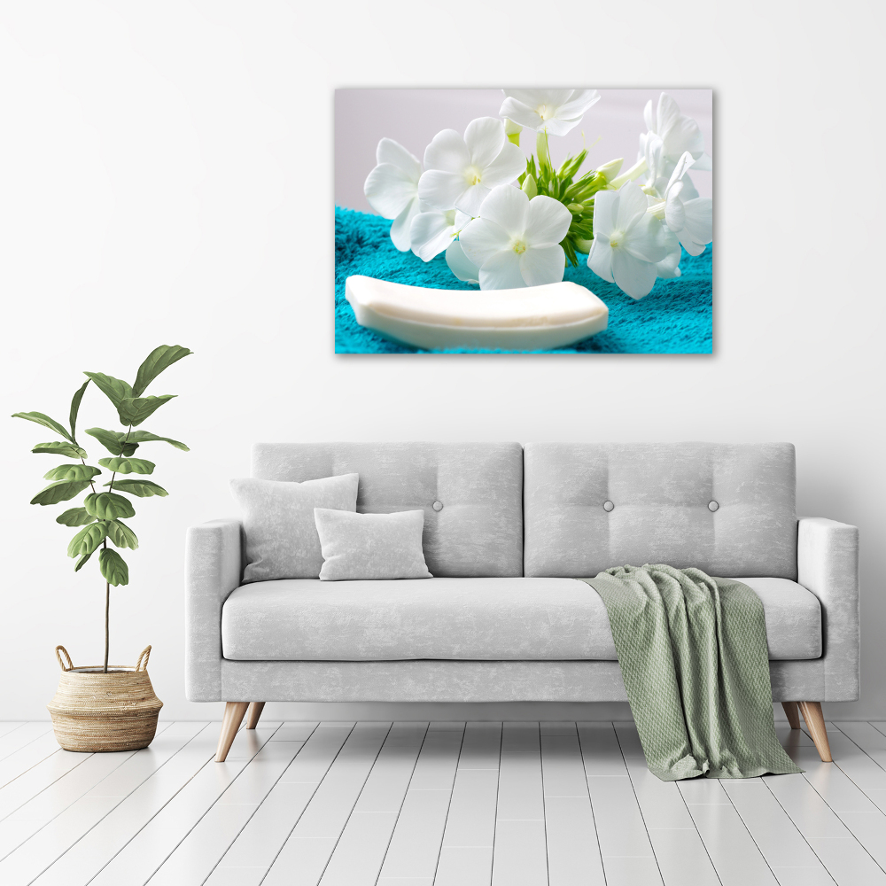 Moderní akrylový fotoobraz Bílé květiny spa