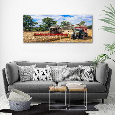 Foto obraz akrylový na stěnu Kombajn a traktor