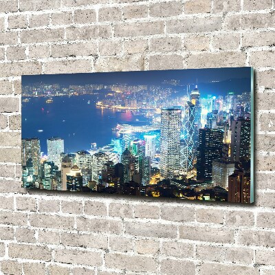 Foto obraz akrylové sklo Noční Hongkong