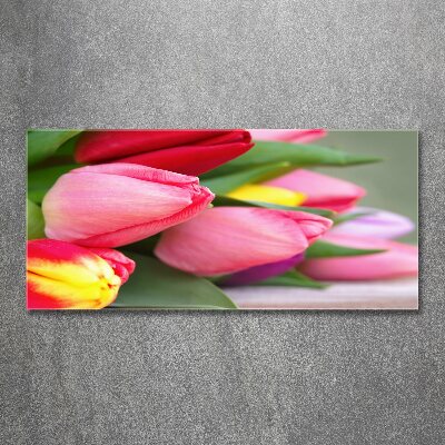 Foto obraz akrylový Barevné tulipány