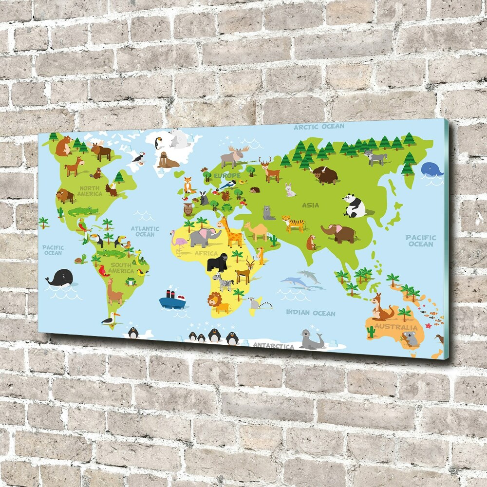 Foto obraz akrylový na stěnu Mapa zvířata