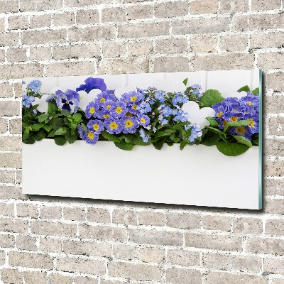 Foto obraz akrylový na stěnu Modré květiny