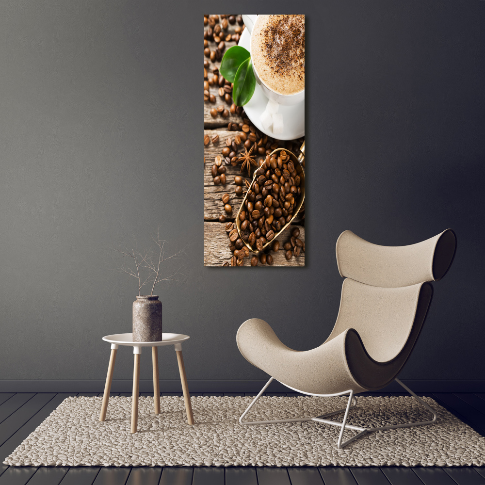Moderní obraz fotografie na akrylu vertikální Káva