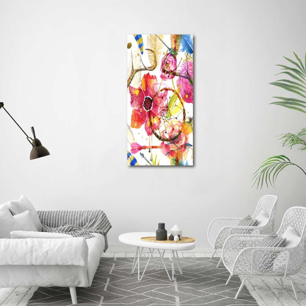Foto obraz akrylové sklo vertikální Květy styl boho