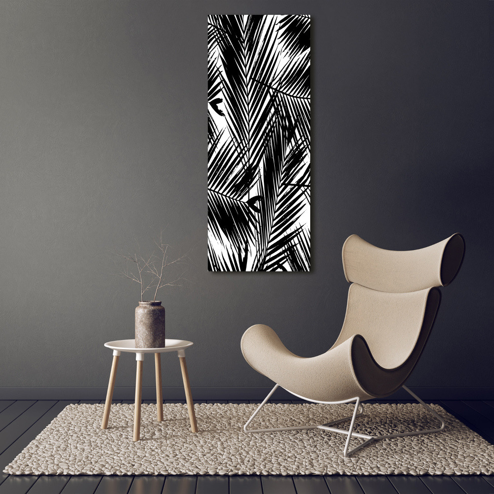 Moderní akrylový fotoobraz vertikální Listí palmy