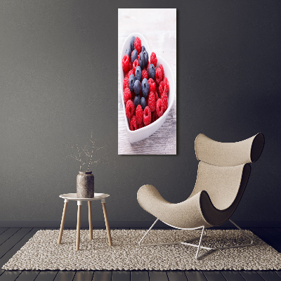 Foto obraz akrylové sklo vertikální Malina a jahody