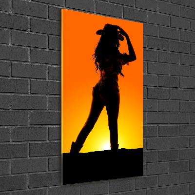 Foto obraz akrylový vertikální Silueta kovbojky