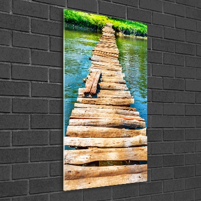 Foto obraz akryl do obýváku vertikální Dřevěný most