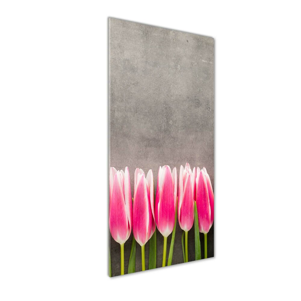 Foto obraz akrylové sklo vertikální Růžové tulipány