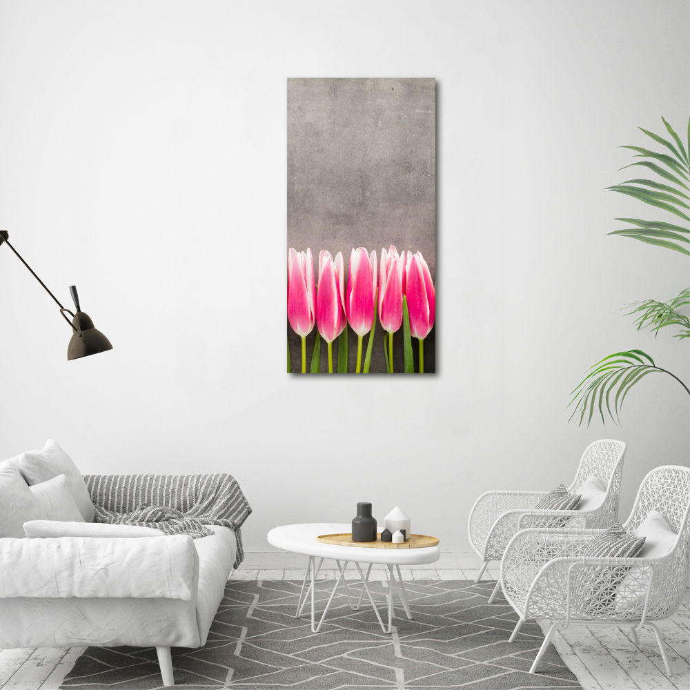 Foto obraz akrylové sklo vertikální Růžové tulipány