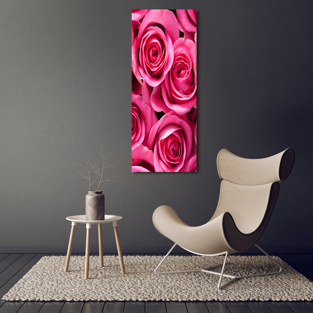 Moderní akrylový fotoobraz vertikální Růžové růže