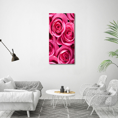 Moderní akrylový fotoobraz vertikální Růžové růže
