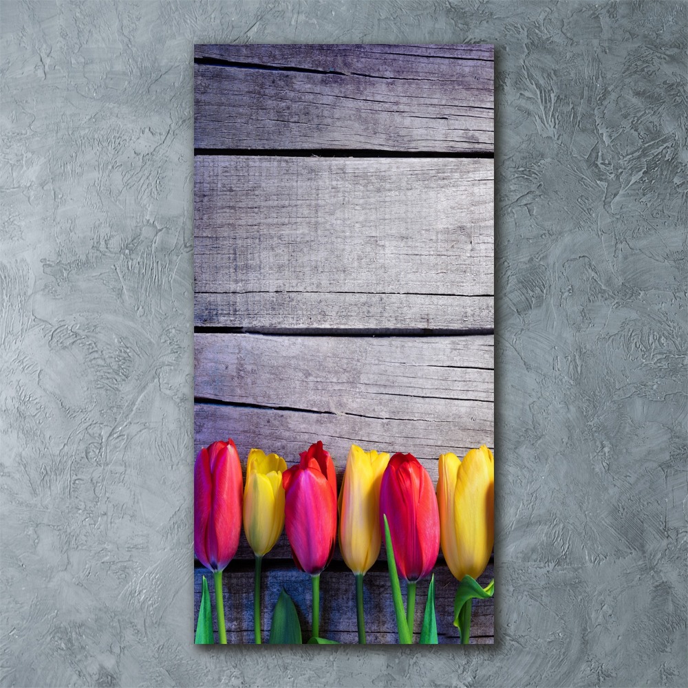 Foto obraz akrylový vertikální Barevné tulipány