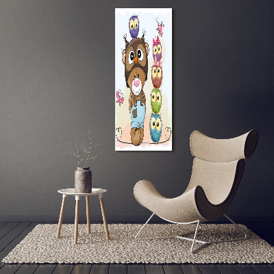 Foto obraz akrylový na stěnu vertikální Medvěd a sovy