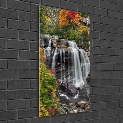 Foto obraz akrylový vertikální Vodopád podzim