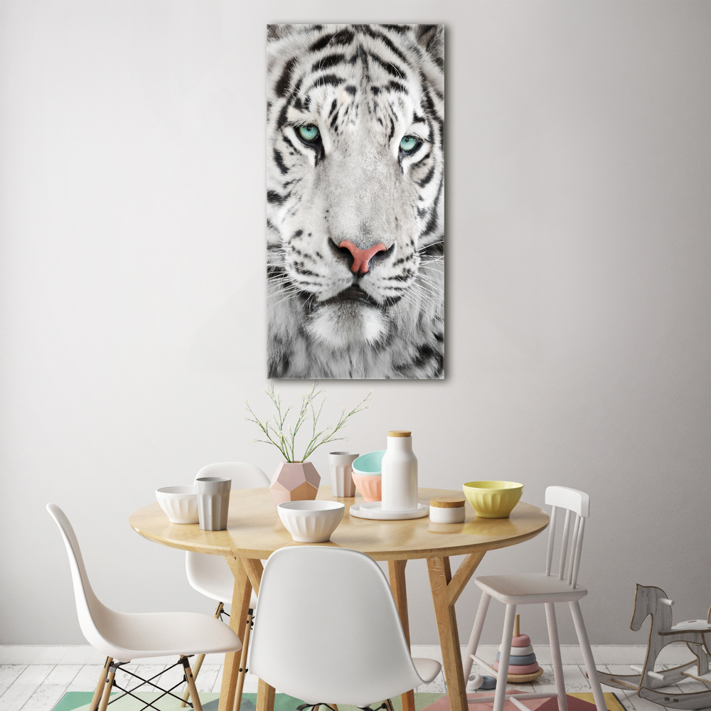 Moderní akrylový fotoobraz vertikální Bílý tygr