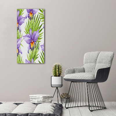 Foto obraz akrylové sklo vertikální Orchidej a palmy