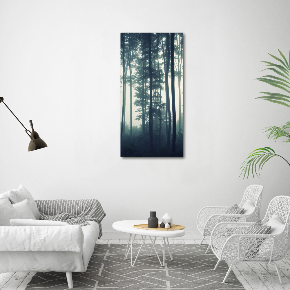 Moderní akrylový fotoobraz vertikální Mlha v lese