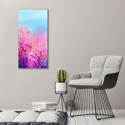 Moderní akrylový fotoobraz vertikální Květy višně