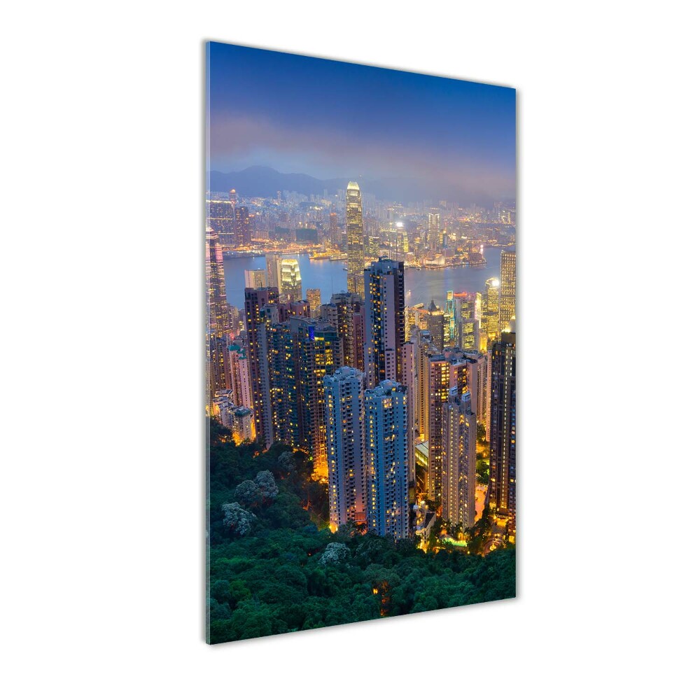 Foto obraz akrylový do obýváku vertikální Noční Hong kong