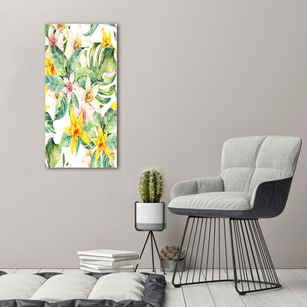 Foto obraz akrylový vertikální Tropické květiny