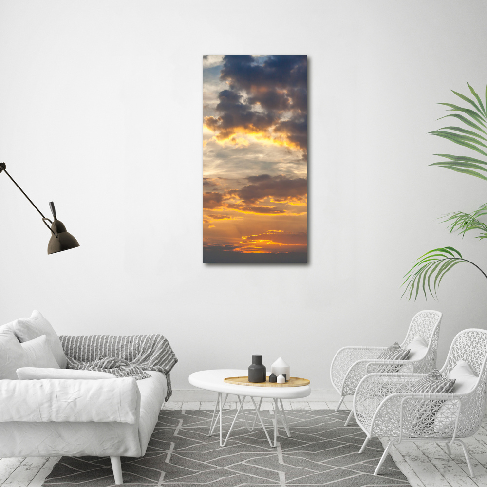 Foto obraz akrylový vertikální Západ slunce nebe