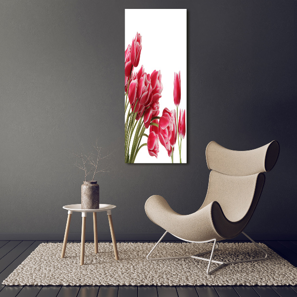 Foto obraz akrylový vertikální Červené tulipány