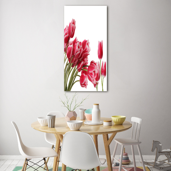 Foto obraz akrylový vertikální Červené tulipány