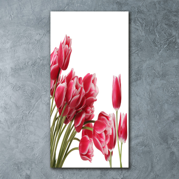 Foto obraz akrylový vertikální Červené tulipány