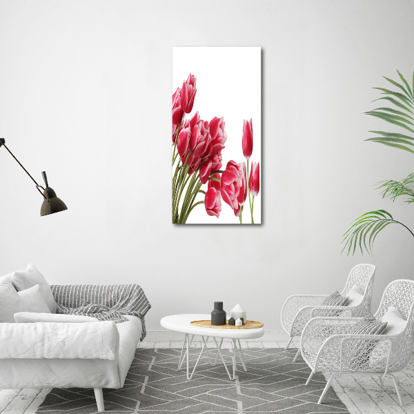 Foto obraz akrylový vertikální Červené tulipány