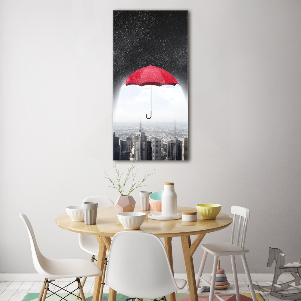 Foto obraz akrylový vertikální Deštník nad městem