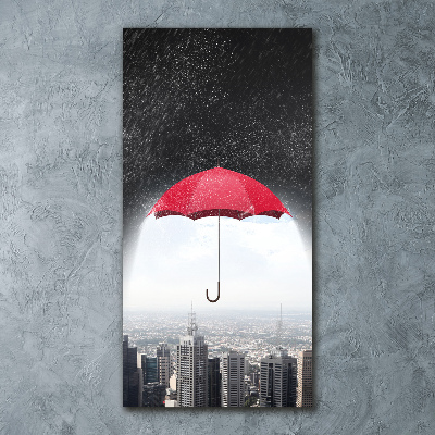 Foto obraz akrylový vertikální Deštník nad městem
