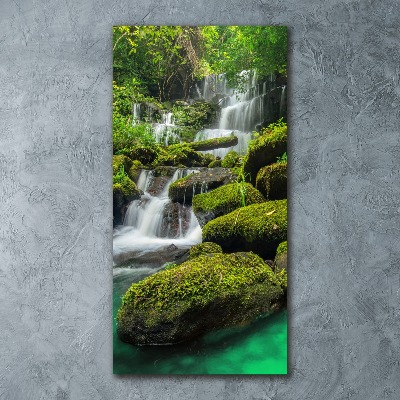 Foto obraz akrylový vertikální Vodopád v džungli